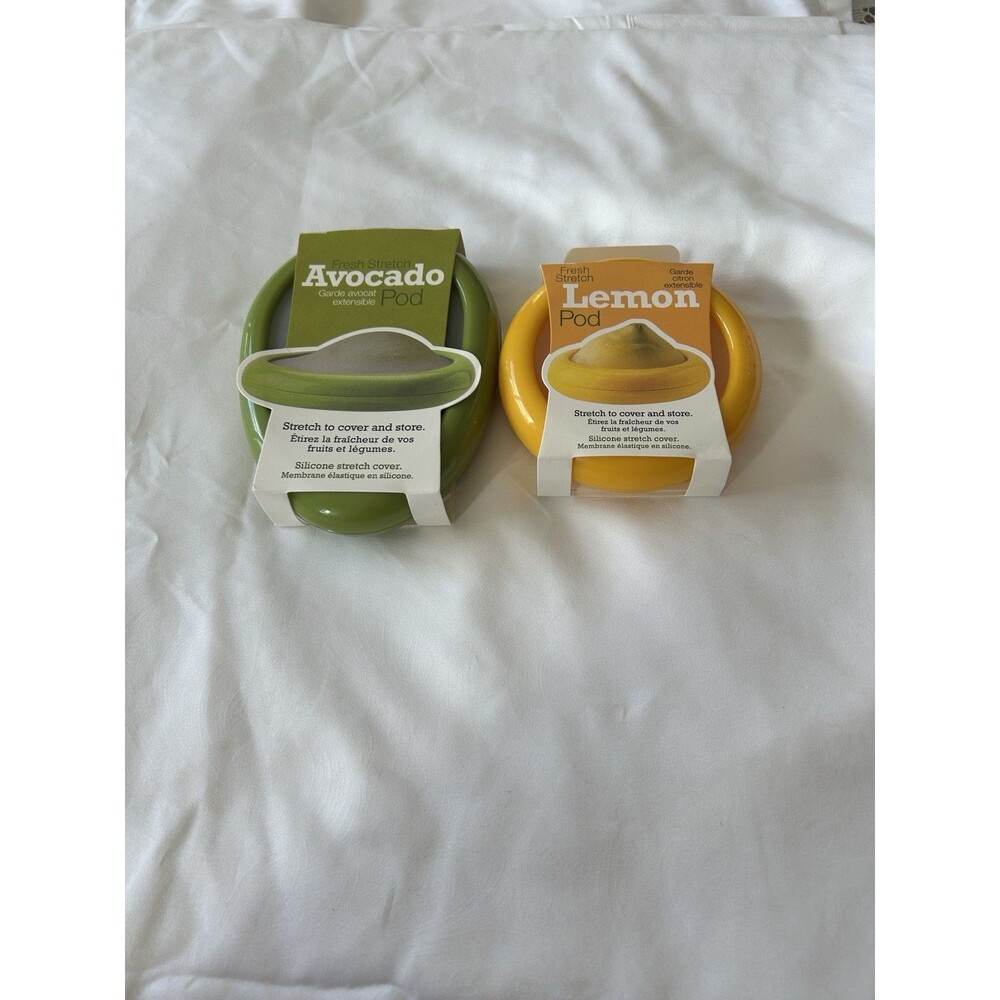 Avocado and Lemon Pod Set - Green and Yellow